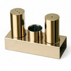 Biradlı GRV-103 Yuvarlak Kalık Tuzluk Takımı, 3'lü, Altın - Biradlı