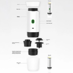 4Berry Cm-Pro Taşınabilir Şarjlı Kapsül ve Toz Kahve Uyumlu Espresso Makinesi, Siyah - 4