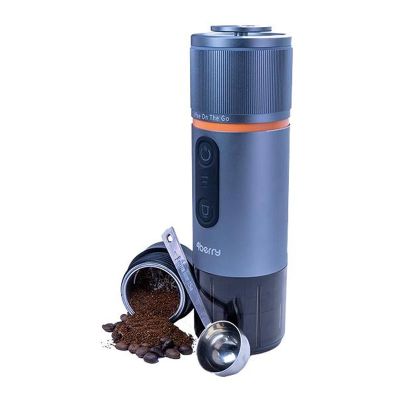 4Berry Cm-Promax Portable Rechargeable Capsule and Powdered Coffee Compatible Espresso Machine, Grey - 4Berry 