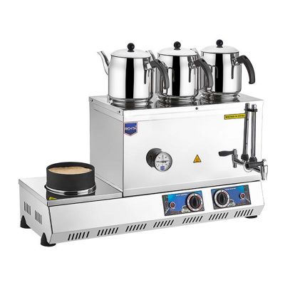 Remta K32(K) 55 Model Kumda Kahve Ocaklı Çay Kazanı, 3 Demlikli, 33 L, Elektrikli - 1