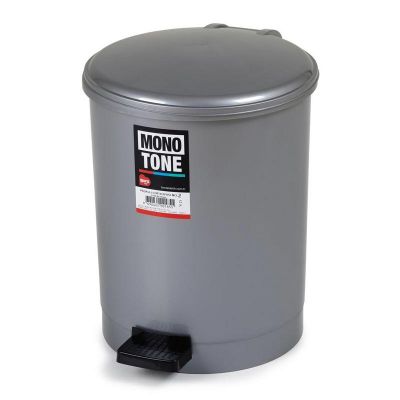 Bora Plastik Pedallı Çöp Kovası, No: 2, 12 L, Gri - 1