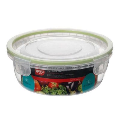 Bora Plastik Click Yuvarlak Saklama Kabı, 1 L - 1