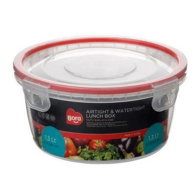 Bora Plastik Click Yuvarlak Saklama Kabı, 1.3 L - 1