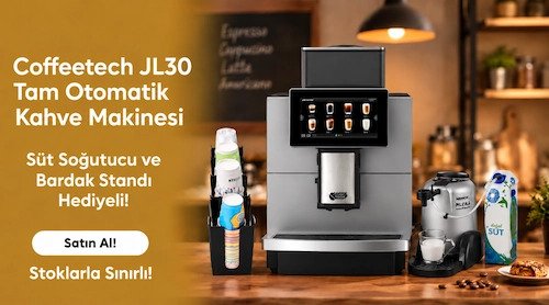 Coffeetech JL30 Alana Süt Soğutucu ve Bardak Standı Hediye