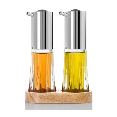 Adhoc Menage Crystal Ahşap Tepsili Yağdanlık Seti, 75 ml - 1
