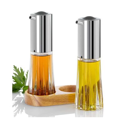 Adhoc Menage Crystal Ahşap Tepsili Yağdanlık Seti, 75 ml - 2