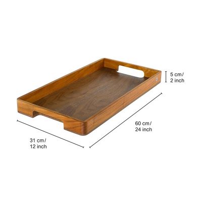 Adhoc Serve Servis Tepsisi, Akasya-Ceviz, 60x31x5 cm - 4