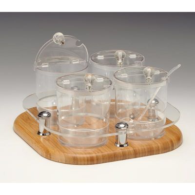 Zicco ZCP-698 Polikarbon Sosluk Reçellik Baharatlık Standı, 4'lü, 30x30x17 cm - 1