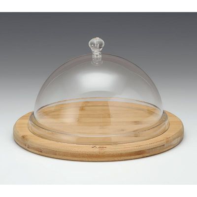 Zicco ZCP-687 Akrilik Kapaklı Yuvarlak Fanus, Ahşap Altlı, 26 cm - 1