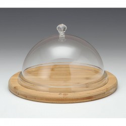 Zicco ZCP-687 Akrilik Kapaklı Yuvarlak Fanus, Ahşap Altlı, 26 cm - Zicco