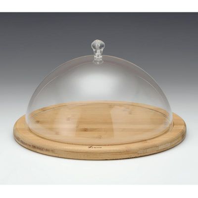 Zicco ZCP-688 Yuvarlak Fanus, Akrilik Kapaklı, Ahşap Altlı, 30 cm - 1