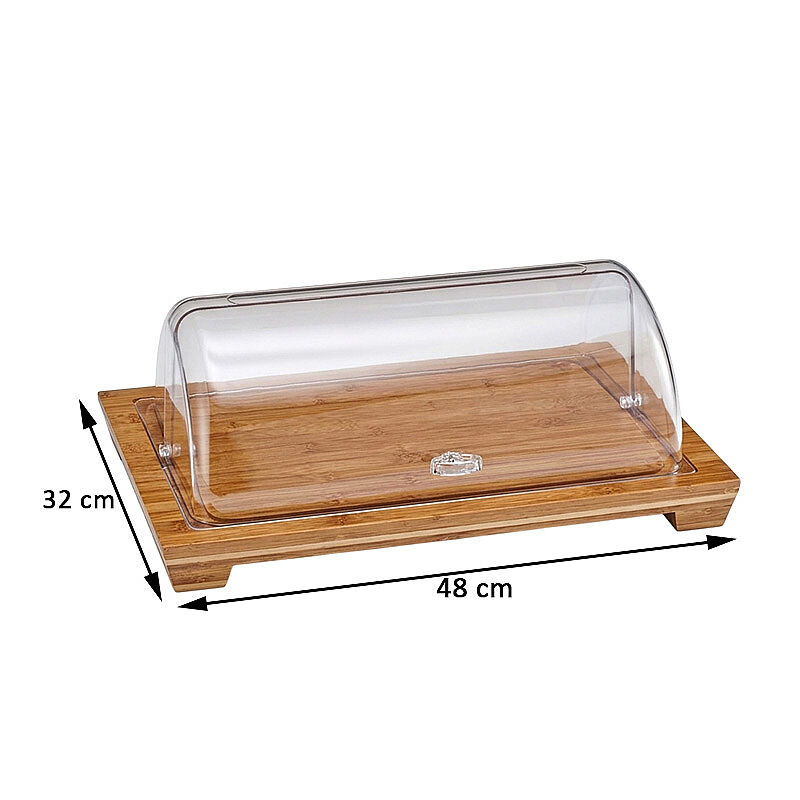 Zicco ZCP-520 Rolltop Kapaklı Ahşap Altlı Polikarbon Fanus, 48x32 cm - Zicco