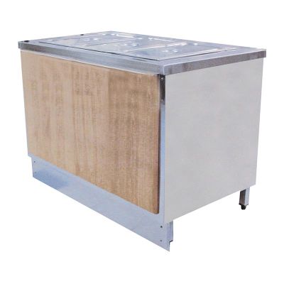 Öztiryakiler Ahşap Kaplamalı Sıcak Servis Bankosu, 3 GN 1/1-200 mm, 120x70 cm - 1