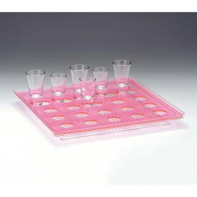 Zicco ZCP-679 Polikarbon Tepsili Shot Servis Standı, 25'li, 34 cm, Pembe - 1