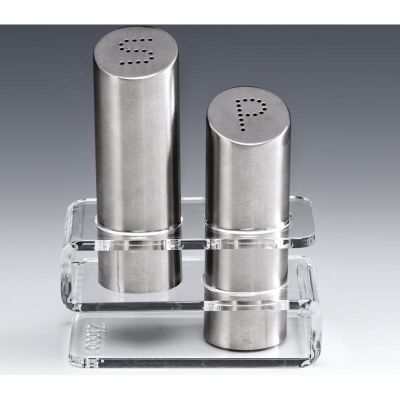 Zicco ZKC1610 Akrilik Standlı Tuzluk Biberlik Takımı, 15 cm - 1