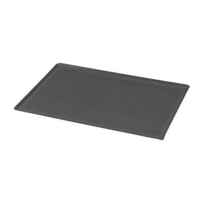 Almetal Kaplamalı Alüminyum İtalyan Açılı Delikli Tava, 2 mm, 38x46x1 cm, Siyah - 1
