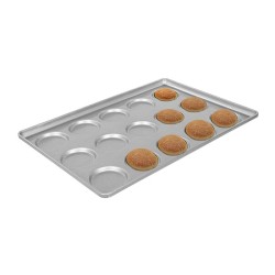 Almetal Aluminum Hamburger Bread Pan, 24 Compartments, 115 mm - Thumbnail