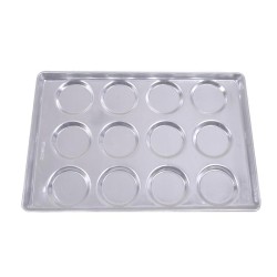 Almetal Alüminyum Hamburger Ekmeği Tavası, 12 Gözlü, 115 mm, 53x65 cm 