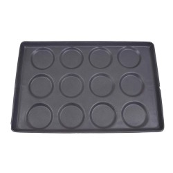 Almetal Kaplamalı Alüminyum Hamburger Ekmeği Tavası, 12 Gözlü, 115 mm, 53x65 cm 