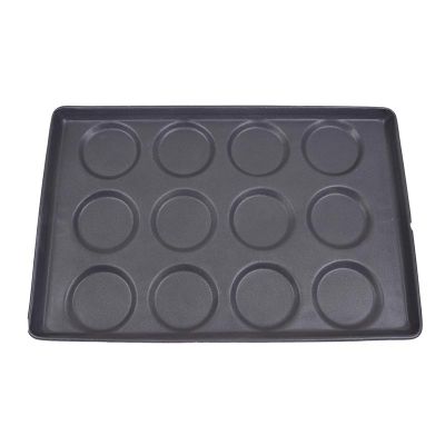 Almetal Kaplamalı Alüminyum Hamburger Ekmeği Tavası, 12 Gözlü, 115 mm, 40x60 cm - Almetal