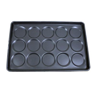 Almetal Kaplamalı Alüminyum Hamburger Ekmeği Tavası, 15 Gözlü, 40x60 cm - 1