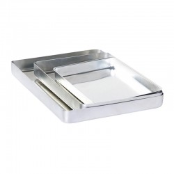 Almetal Angular Thin Disposable Baklava Tray, 20x30x3 cm - Thumbnail