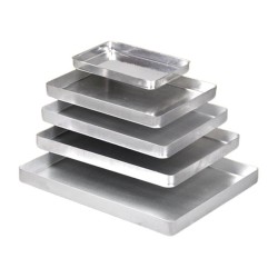 Almetal Angular Thin Disposable Baklava Tray, 30x40x4 cm - Thumbnail