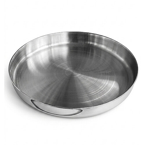 Almetal Yuvarlak Paslanmaz Çelik Tepsi, 34 cm - Almetal