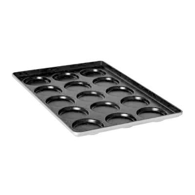 Almetal Coated Aluminum Hamburger Bread Pan, 15 Cavities, 40x60 cm - 2