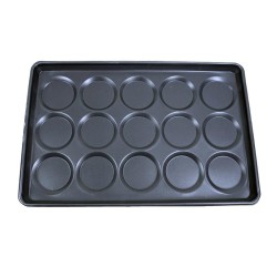 Almetal Coated Aluminum Hamburger Bread Pan, 15 Compartments, 115 mm - Thumbnail