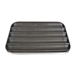 Almetal Kaplamalı Alüminyum Delikli Baget Ekmek Tavası, 59x80 cm - Almetal