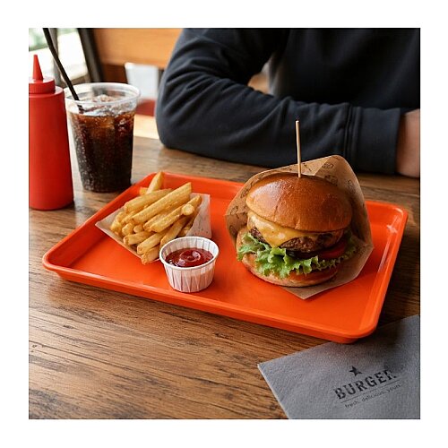 Almetal Alüminyum Hamburger Servis Tepsisi 33x24 cm, Turuncu - 3