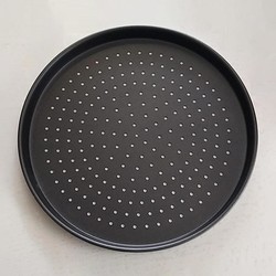 Almetal Standard Model Perforated Coated Pizza Pan, 40 cm - Thumbnail