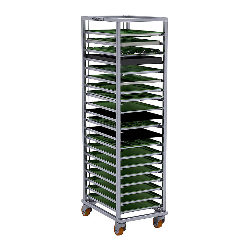 Almetal Tepsi Taşıma Arabası, 14 Tepsi Kapasiteli, 34x84 cm - Almetal