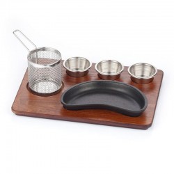 Altınbaşak Cast Kidney Fajita Presentation Set, MDF Teflon - Altınbaşak