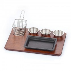 Altınbaşak Casting Square Fajita Presentation Set, MDF Teflon - Altınbaşak
