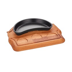 Altınbaşak Döküm Demir Böbrek Fajita Tavası+Nihale, 19x10 cm - Altınbaşak