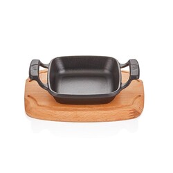 Altınbaşak Döküm Demir Kare Sahan+Nihale, 14 cm - Altınbaşak