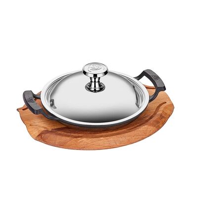 Altınbaşak Döküm Demir Kavurma Sacı+Nihale ve Kapak, 24 cm - 1