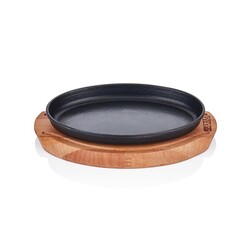 Altınbaşak Döküm Demir Oval Fajita Tavası+Nihale, 23x14 cm - Altınbaşak