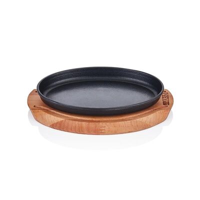 Altınbaşak Döküm Demir Oval Fajita Tavası+Nihale, 23x14 cm - 1