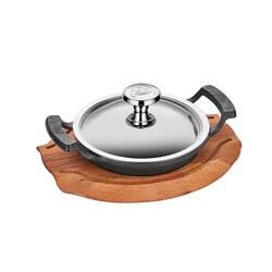 Altınbaşak Döküm Demir Yumurta Sahanı+Nihale ve Kapak, 16 cm - Altınbaşak