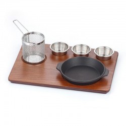 Altınbaşak Fajita Serving Set with Cast Round Handles, MDF Teflon - Altınbaşak