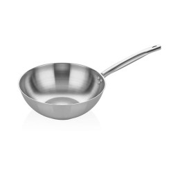 Altınbaşak Induction Steel Wok Pan, 30 cm, Silver Handle 