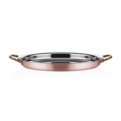Altınbaşak Multi Metal Bakır Oval Sığ Omlet Tavası, 28x21 cm - 3
