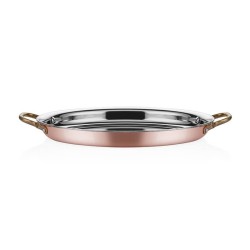 Altınbaşak Multi Metal Copper Oval Shallow Omelette Pan, 28x21 cm - 3