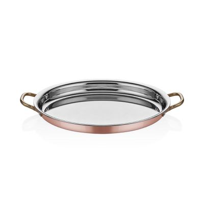 Altınbaşak Multi Metal Copper Oval Shallow Omelette Pan, 28x21 см - Altınbaşak