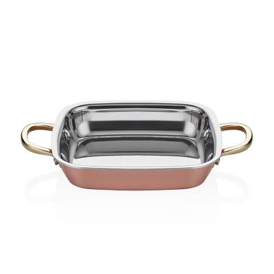 Altınbaşak Multi Metal Square Sahan, 14x16 cm, Copper - Altınbaşak