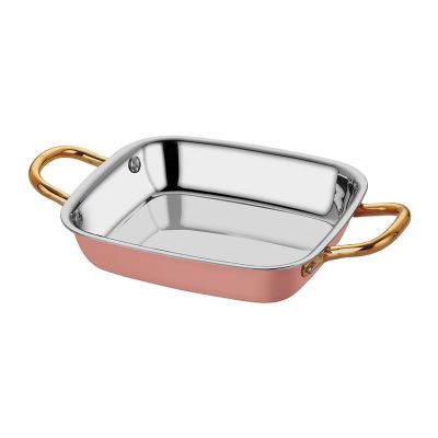 Altınbaşak Multi Metal Square Sahan, 14x16 cm, Copper - Altınbaşak
