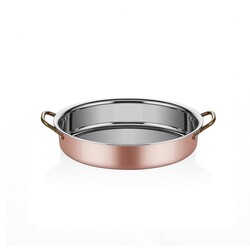 Altınbaşak Multl Metal Oval Deep Sahan, 28x21 cm, Copper - Altınbaşak